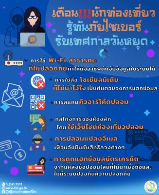 นักท่องเที่ยวรู้ทันภัยไซเบอร์รับเทศกาลวันหยุด